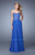 La Femme - 21360 Elegant Embroidery Strapless Sweetheart Evening Gown In Blue