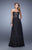 La Femme - 21360 Elegant Embroidery Strapless Sweetheart Evening Gown In Black