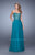 La Femme - 21360 Elegant Embroidery Strapless Sweetheart Evening Gown In Green
