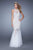 GiGi - 21363 Beaded Illusion Halter Mermaid Dress in White and Neutral