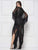 Colors Dress - 2136 Fringed Angel Sleeve Lace Romper Ensemble In Black