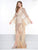 Colors Dress - 2136 Fringed Angel Sleeve Lace Romper Ensemble In Gold