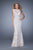 GiGi - 21371 Embellished Illusion Bateau Sheath Dress in White and Neutral