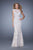 GiGi - 21371 Embellished Illusion Bateau Sheath Dress in White and Neutral