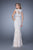 GiGi - 21371 Embellished Illusion Bateau Sheath Dress in White and Neutral