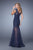 La Femme - 21373 Lace Illusion Bateau Trumpet Dress In Blue