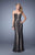 La Femme - 21376 Lacy Strapless Fitted Evening Gown In Black and Neutral