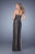 La Femme - 21376 Lacy Strapless Fitted Evening Gown In Black and Neutral