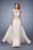La Femme - 21379 Embroidered Asymmetric A-line Dress In Neutral