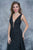 Nina Canacci - 2137 Lace Deep V-neck Column Dress In Black