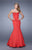La Femme - 21380 Strapless Peplum Mermaid Gown In Red