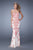 GiGi - 21386 Embellished Sweetheart Sheath Dress in Pink and White