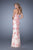 GiGi - 21386 Embellished Sweetheart Sheath Dress in Pink and White