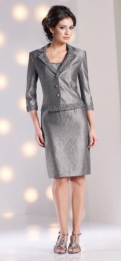 Social Occasions by Mon Cheri - 213883 Two Piece Dress In Pewter