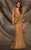 MNM Couture - 2138 Vine Appliqued Peplum Gown in Neutral