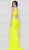 Colors Dress - 2138 Sleeveless Knotted V Neck Fitted Long Gown In Yellow