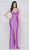 Colors Dress - 2138 Sleeveless Knotted V Neck Fitted Long Gown In Purple
