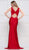 Colors Dress - 2138 Sleeveless Knotted V Neck Fitted Long Gown In Red