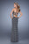 La Femme - 21393 Strapless Polka Dot Slit Evening Gown In Black, White