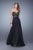 La Femme - 21394 Embroidered Sweetheart A-line Dress In Black