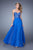 La Femme - 21394 Embroidered Sweetheart A-line Dress In Blue