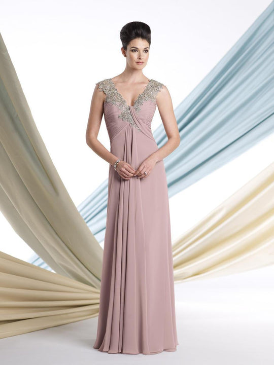 Montage by Mon Cheri - 213962 Long Dress In Light Mink