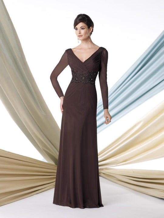 Montage by Mon Cheri - 213976 Long Dress In Cocoa