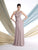 Montage - Beaded Halter Neck A-Line Dress 213977 in Neutral