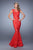 La Femme - 21399 Lace Illusion Bateau Trumpet Dress In Red