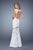 La Femme - 21399 Lace Illusion Bateau Trumpet Dress In White