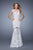 La Femme - 21399 Lace Illusion Bateau Trumpet Dress In White