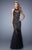 GiGi - 21400 Lace Illusion Halter Mermaid Dress in Black and Neutral