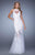 GiGi - 21400 Lace Illusion Halter Mermaid Dress in White and Neutral