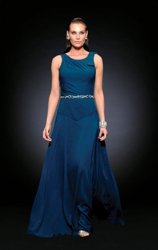 Lara Dresses - 21403 Bow-Accented A-Line Gown In Green