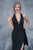 Nina Canacci - 2140 Halter Evening Gown with Side Slit In Black