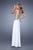 La Femme - 21437 Embroidered Sweetheart Sheath Dress In White and Gold