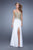 La Femme - 21437 Embroidered Sweetheart Sheath Dress In White and Gold