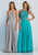 Dave & Johnny - 2143W Halter Cutout Draped A-Line Gown in Blue and Gray