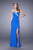 La Femme - 21441 Ruched Sweetheart Sheath Dress In Blue