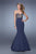 La Femme - 21443 Embroidered Strapless Mermaid Gown In Blue