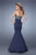 La Femme - 21443 Embroidered Strapless Mermaid Gown In Blue