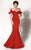 MNM Couture - Ruffle Accented Mermaid Dress 2144A in Red