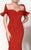 MNM Couture - Ruffle Accented Mermaid Dress 2144A in Red