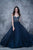 Nina Canacci - 2144 Floral Strapless Chiffon Gown In Blue
