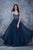 Nina Canacci - 2144 Floral Strapless Chiffon Gown In Blue