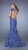 La Femme - 21452 Polka Dot Sweetheart Mermaid Dress in Blue and White