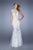 Gigi - 21457 Lace Applique Sleeveless Trumpet Gown In White