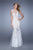 Gigi - 21457 Lace Applique Sleeveless Trumpet Gown In White