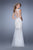 Gigi - 21457 Lace Applique Sleeveless Trumpet Gown In White
