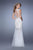 Gigi - 21457 Lace Applique Sleeveless Trumpet Gown In White